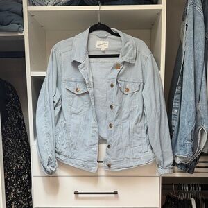 Universal Thread Light Blue Striped Jean Jacket
